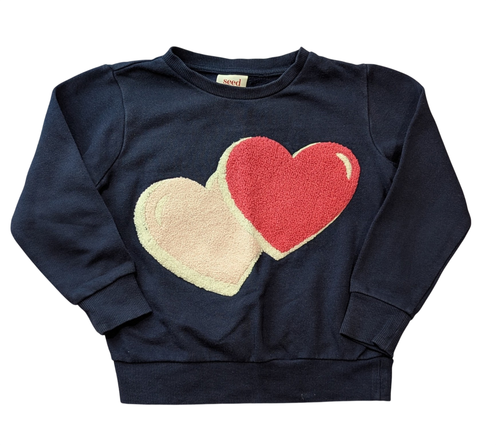 Seed Jumper, Navy/Bouncle Applique Hearts, 5