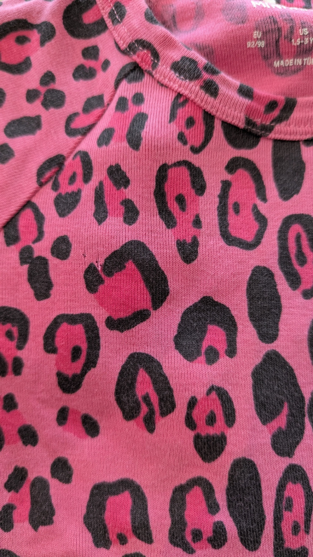Mini Rodini Dress, Pink and black leopard, 1.5-3yrs