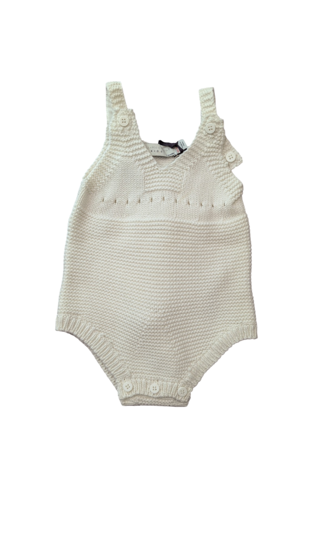 Stella McCartney Kids Bodysuit, Cream w Grey Bunny, 3m