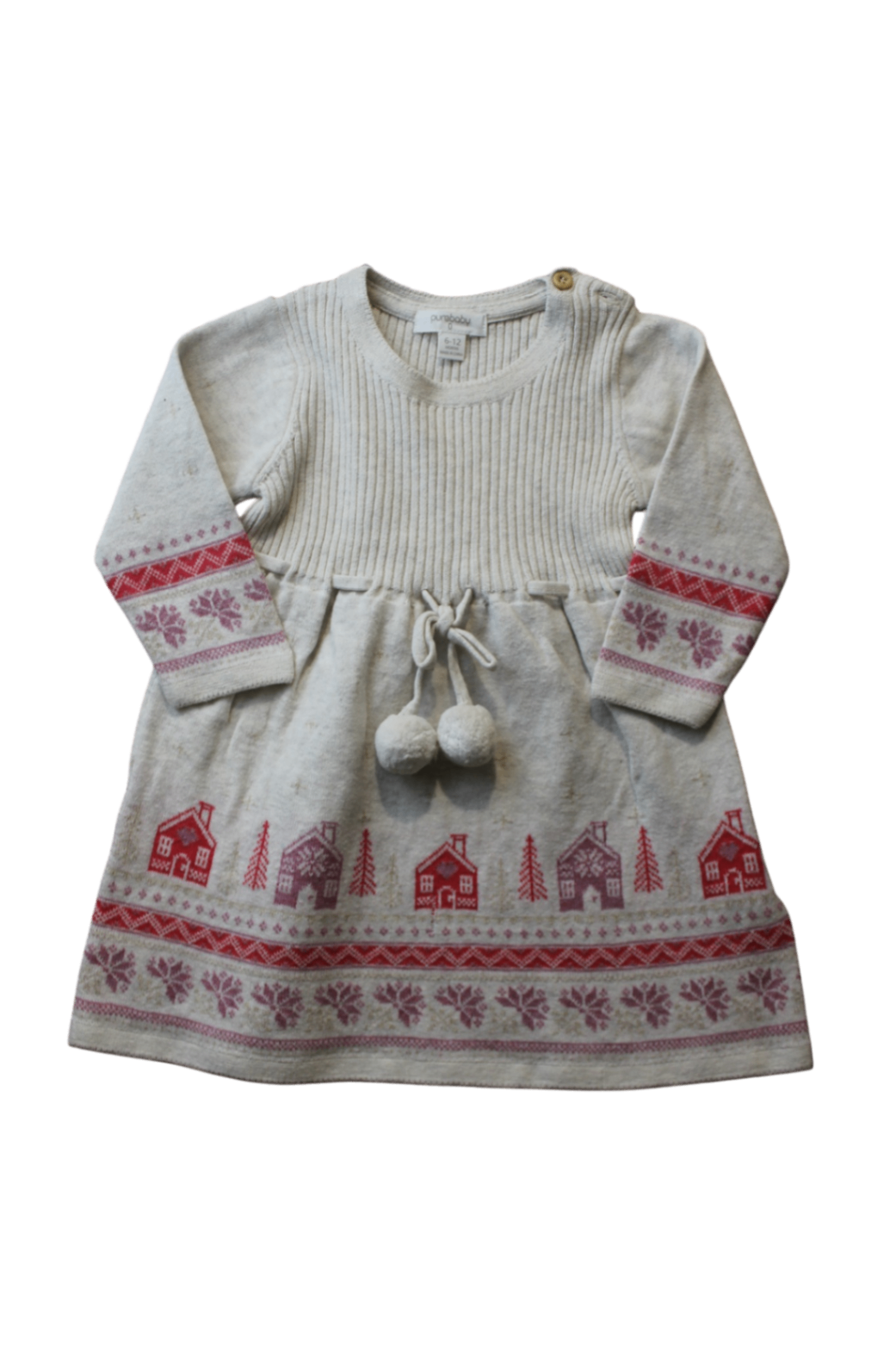Purebaby Dress, Beige marle, 0