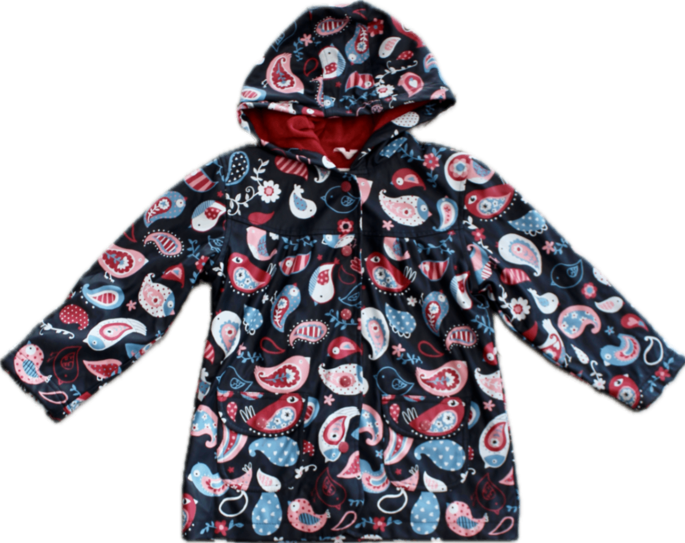 Hatley Raincoat, Navy blue, pink and light blue, 5