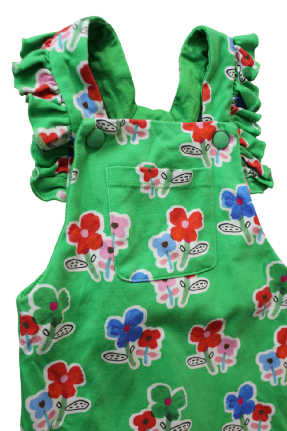 Gorman Kids Overalls, Green/flower print, 0