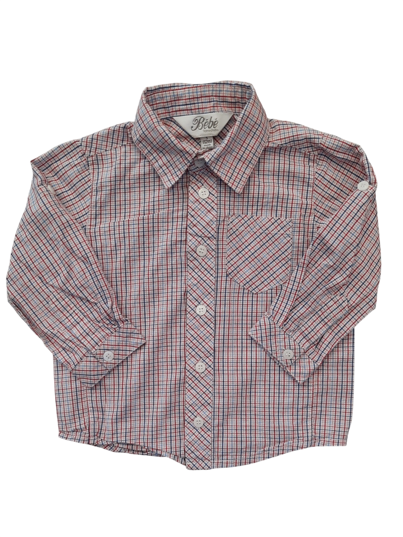Bebe by Minihaha Shirt, White, Red, Blue, 0