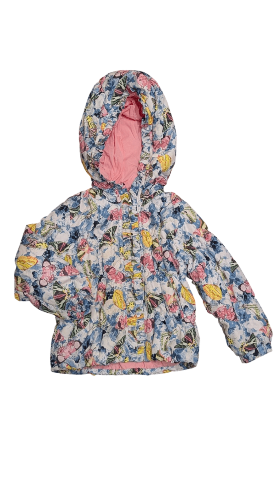 Paper Wings Puffer Jacket, Multi Butterfly Print, 3