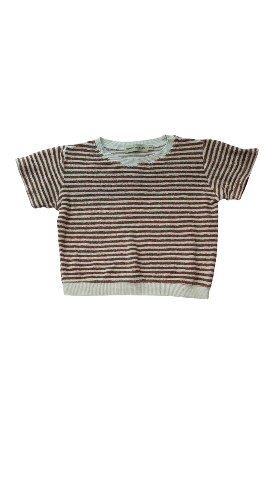 Summer and Storm T-Shirt, Brown Cream Stripes, 2