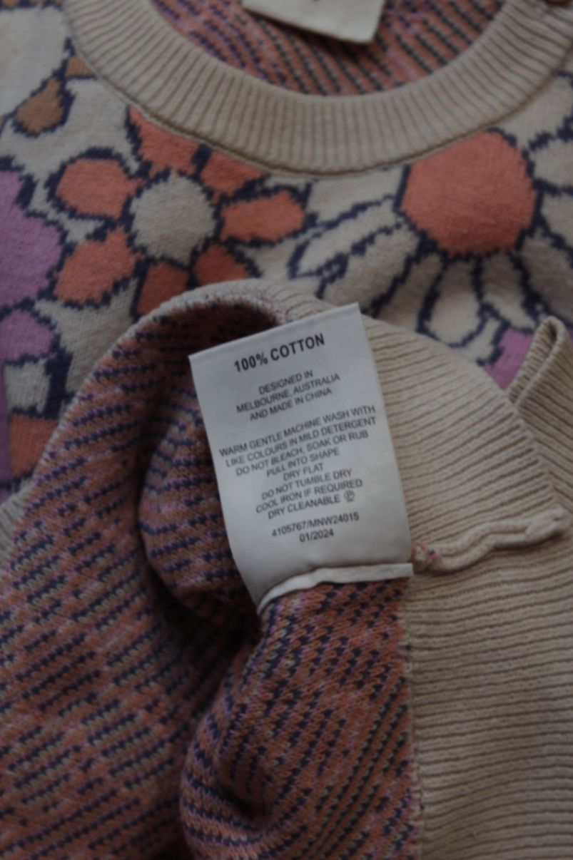 Jack & Milly Knitwear Set, Beige, pink, orange and navy multicolour, 0
