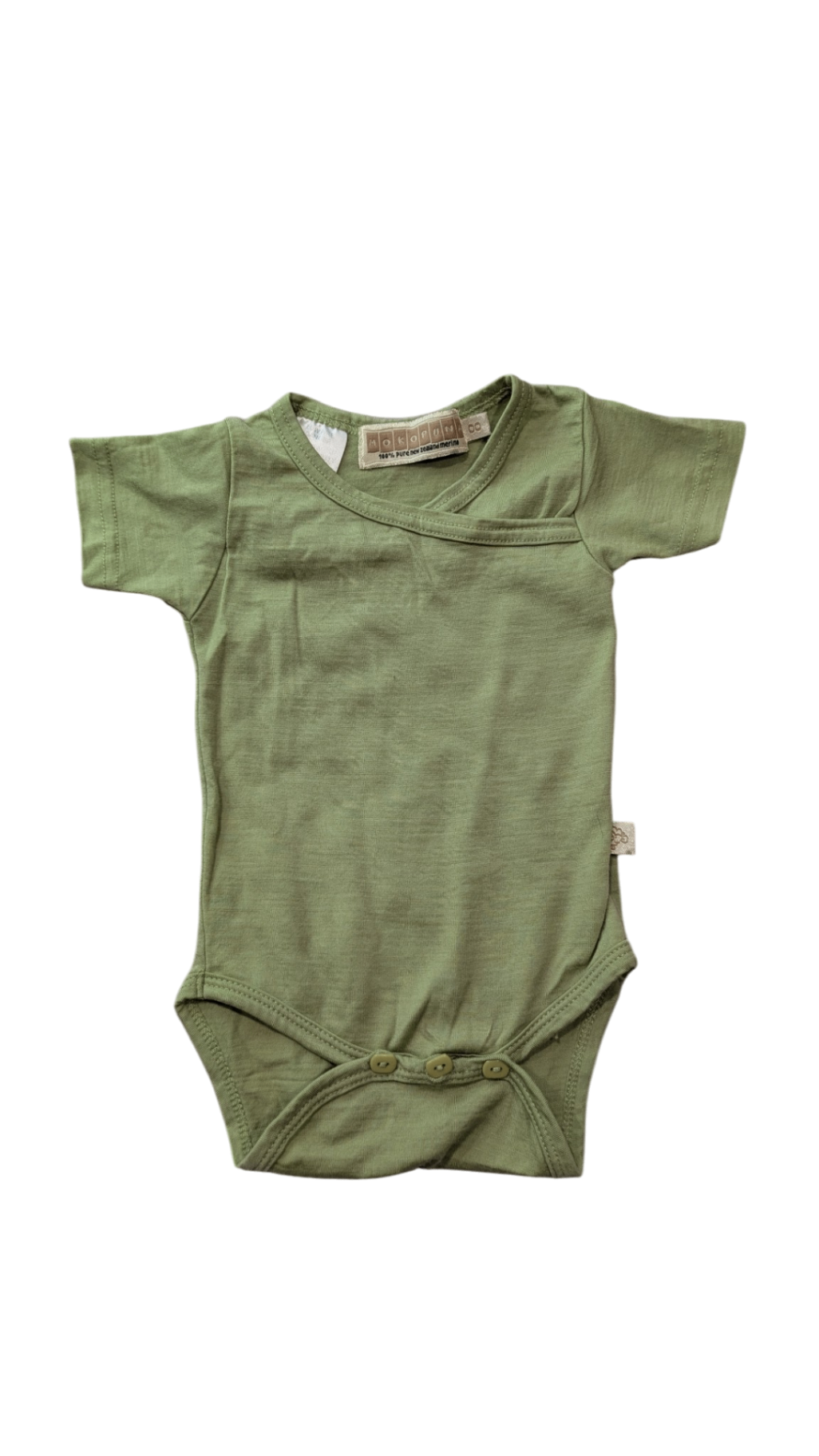 Mokopuna Bodysuit, Olive Green, 00