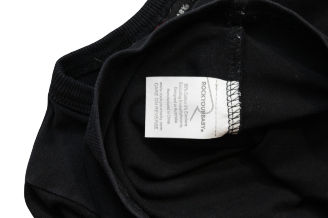 Rock Your Baby Long-Sleeve T-Shirt, Black, 12-18M
