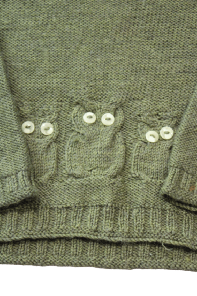 Handknit Jumper, Olive green, 4