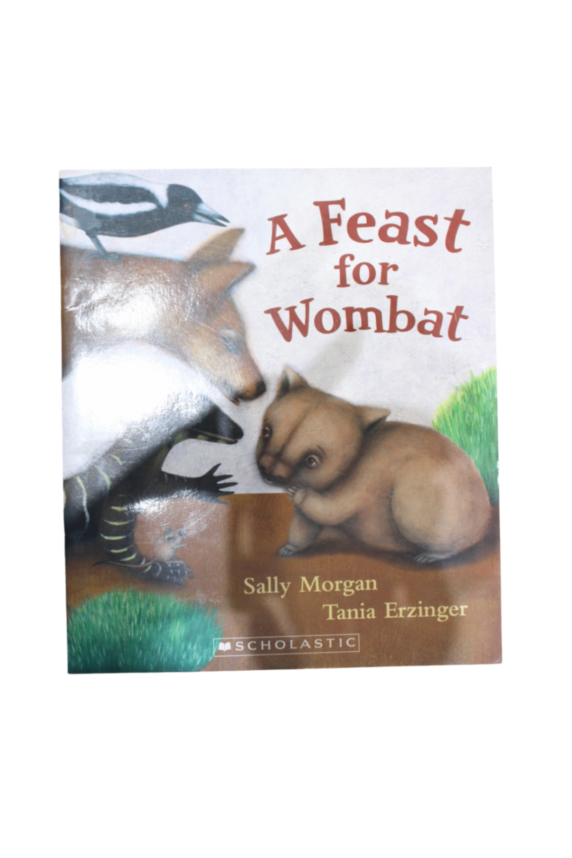 A Feast for a Wombat Book, White, brown and green,