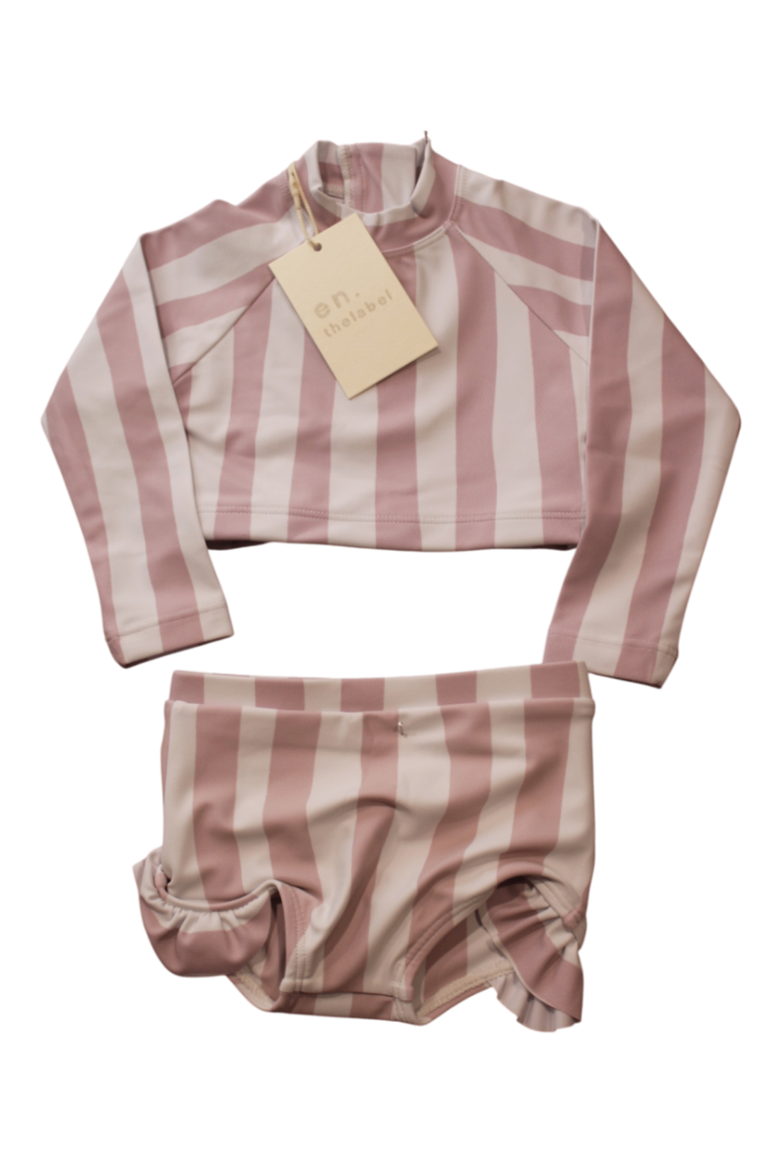 En. The Label Tracksuit Set, Pink and White, 6-12M
