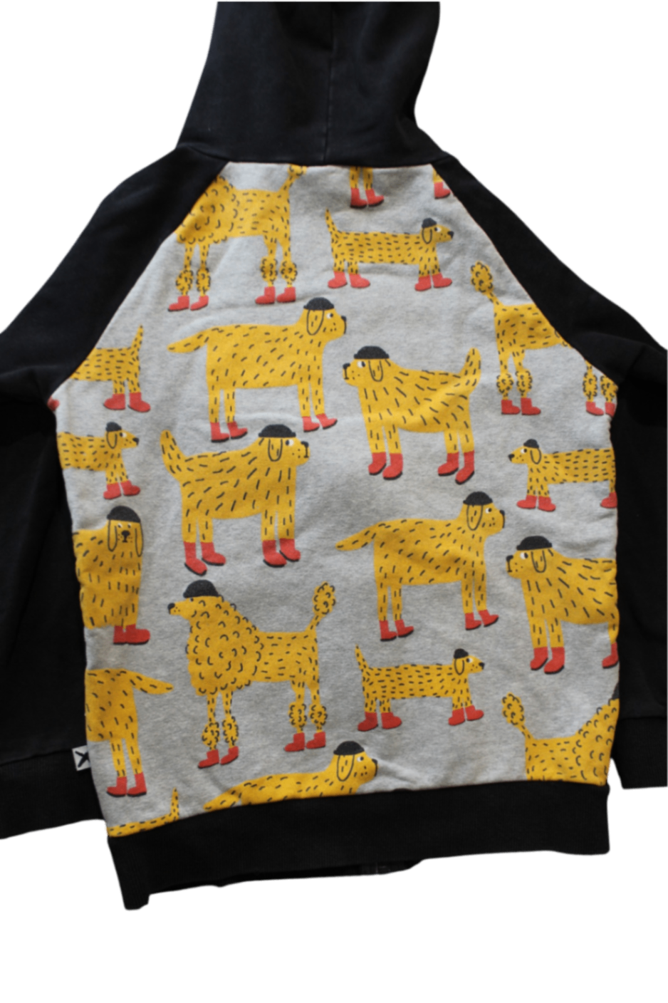 Minti Jacket, Black/Grey with dog print on back, 9