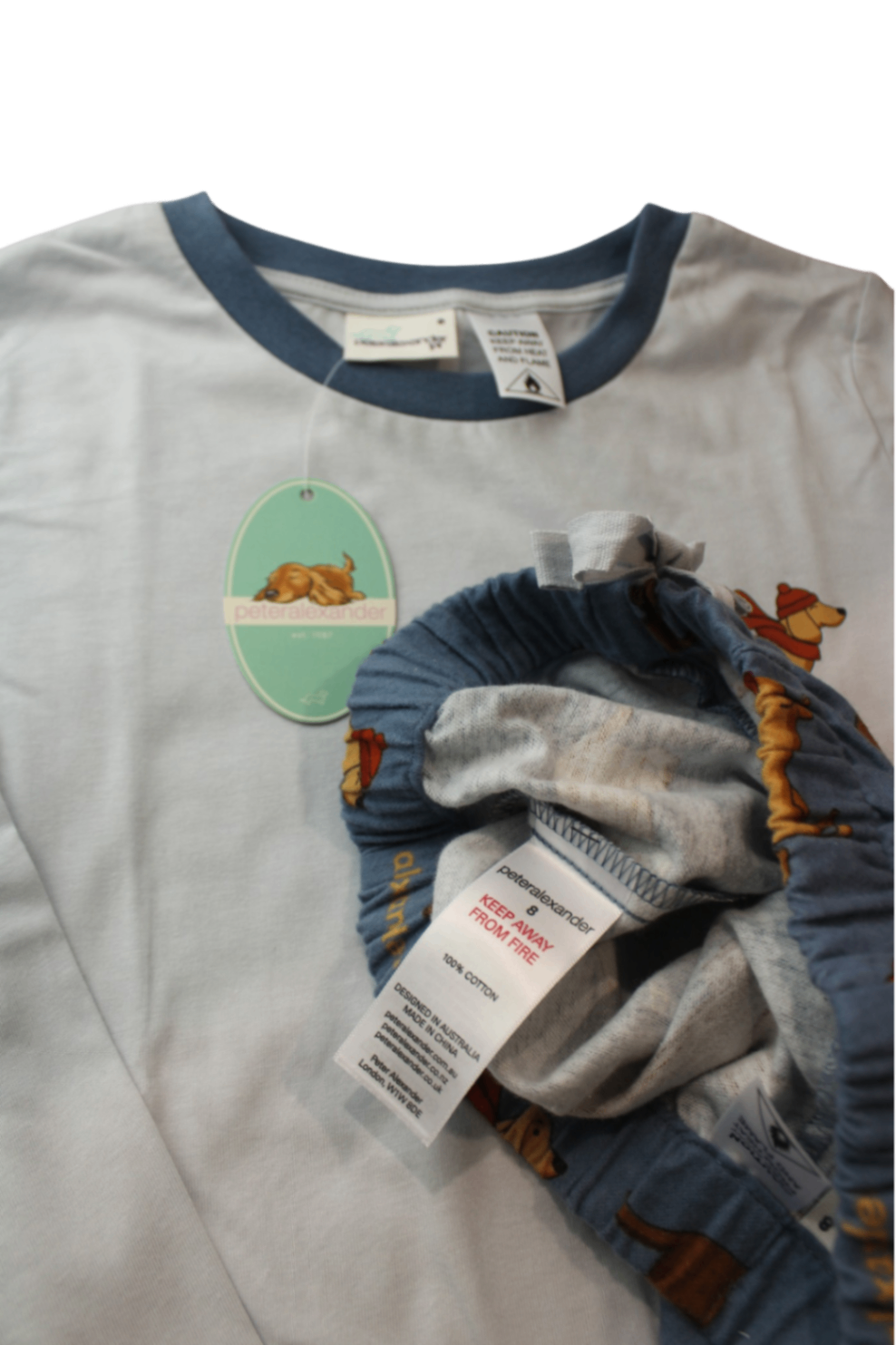 Peter Alexander Pyjama Set, Light Grey and Blue, 8
