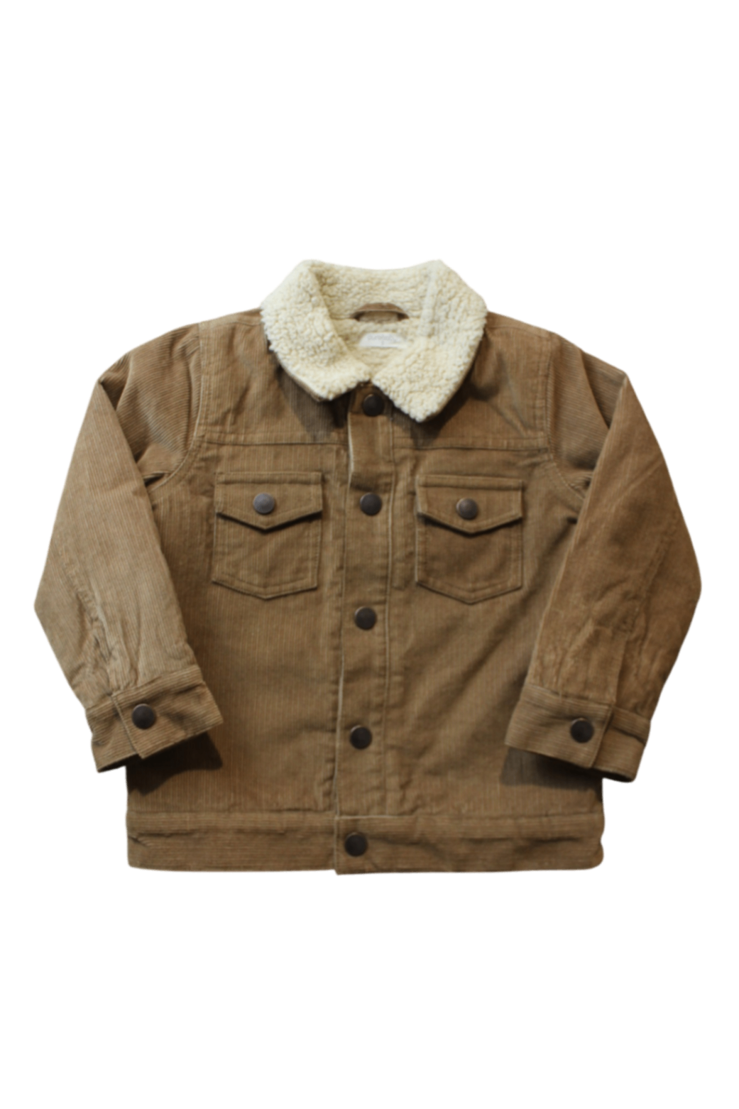 Purebaby Jacket, Brown Cord/Cream sherpa, 3