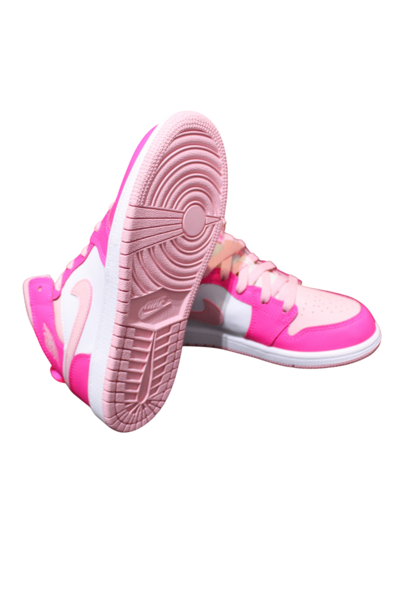 Jordan Sneakers, Pink and White, US 2Y / UK 1.5 / EUR 33.5 / CM 21.5