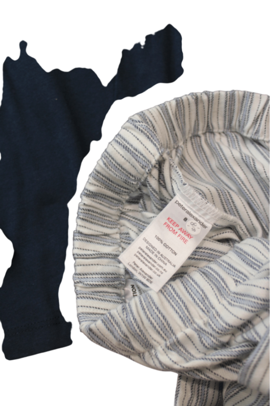 Peter Alexander Pajama Set, Navy and white, 8