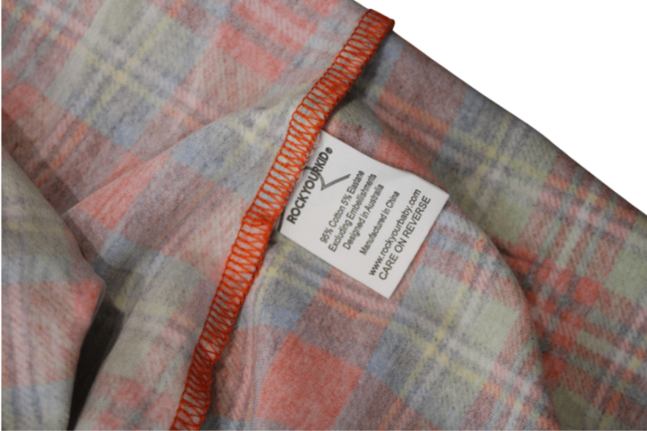 Rock Your Kid Dress, Orange Multicolour Plaid, 10