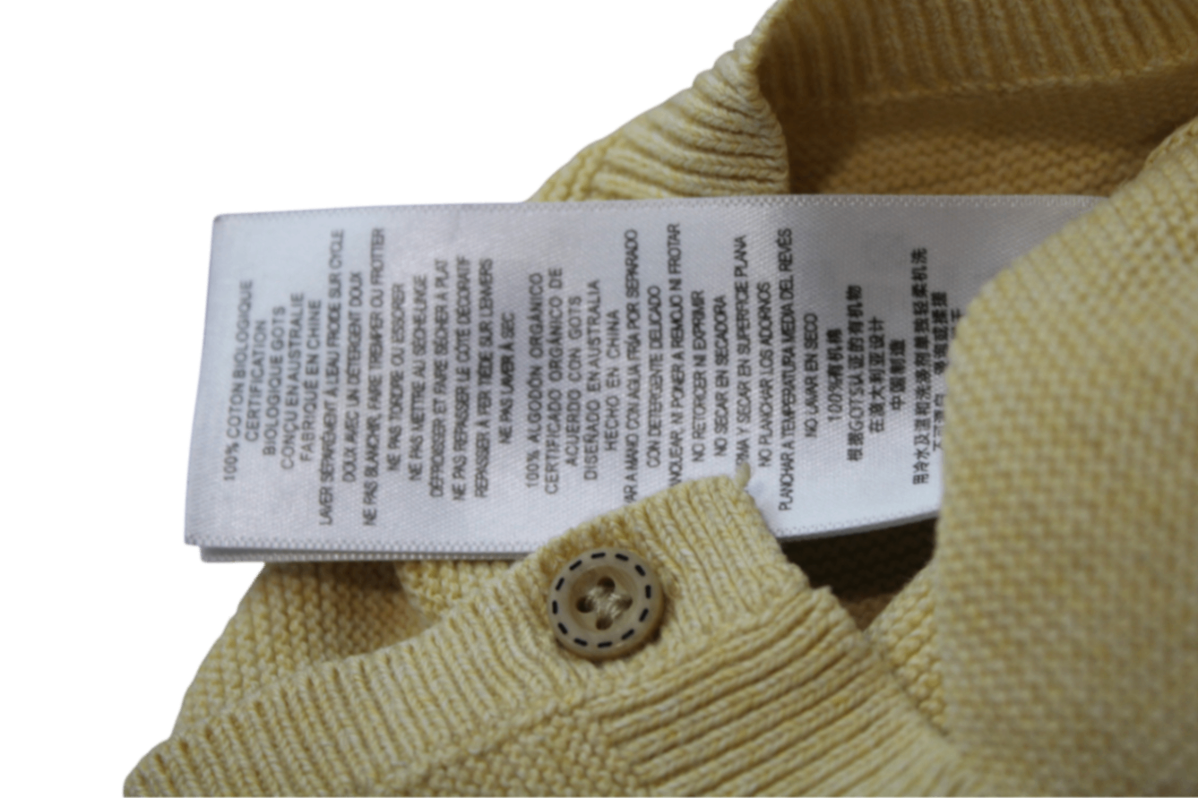 Purebaby Cardigan, Yellow, 6-12 months