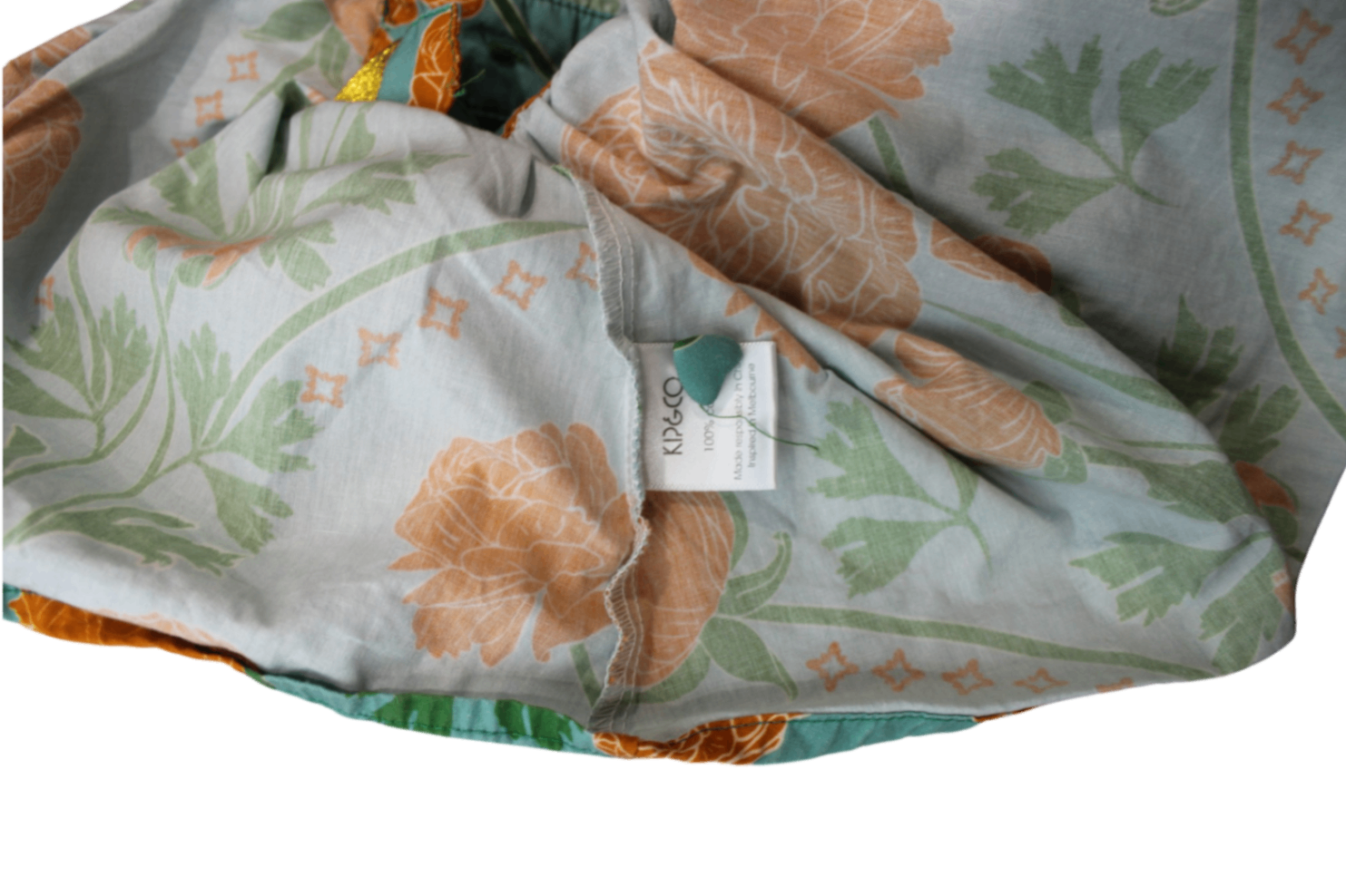 Kip&Co Dress, Mint green with orange and green floral print, 3