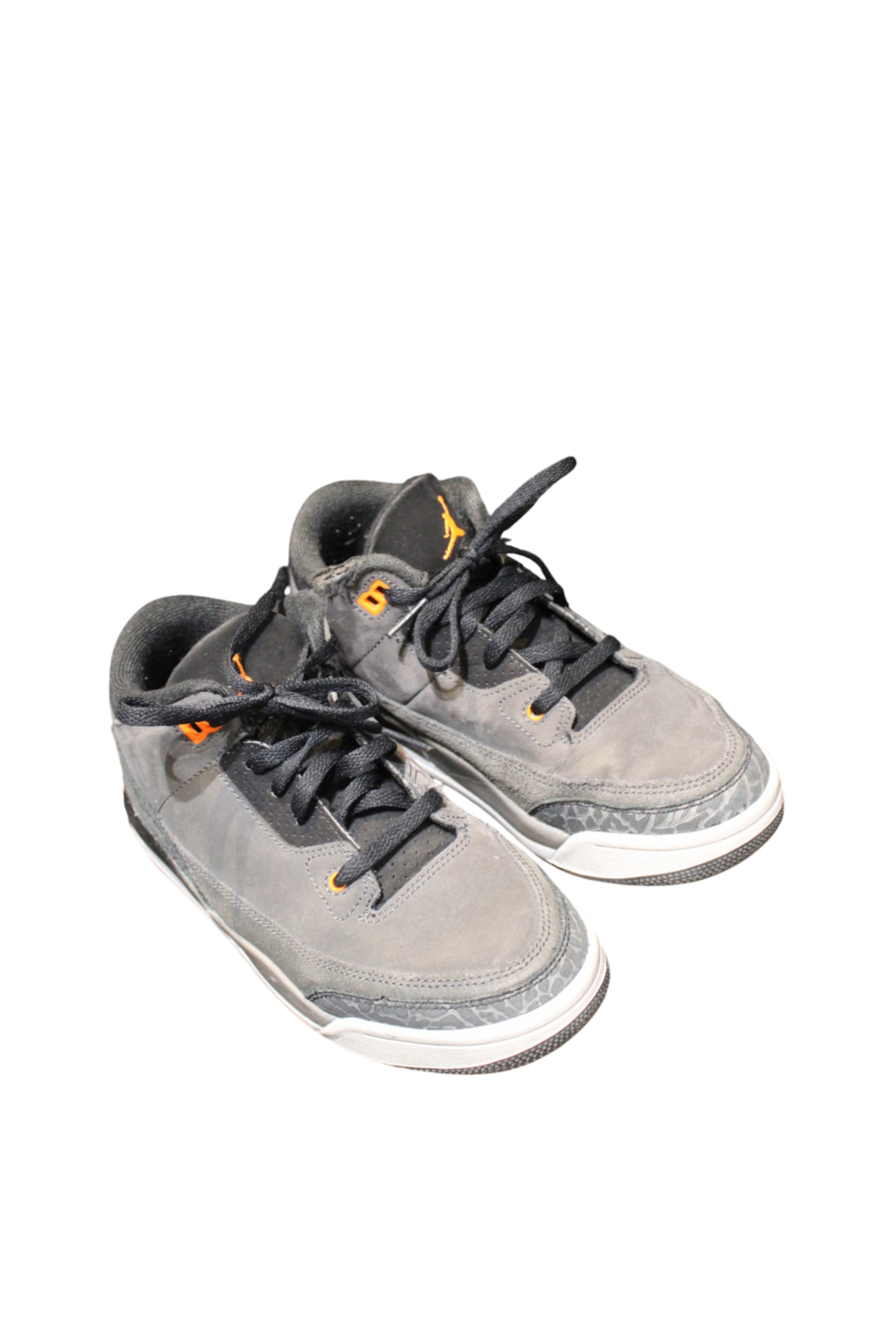 Jordan Shoes, Grey, black, orange and white, US 3Y