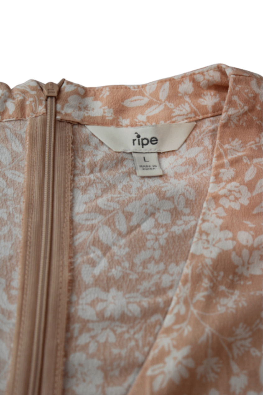 Ripe Nursing Dress, Peach and White, Large/14