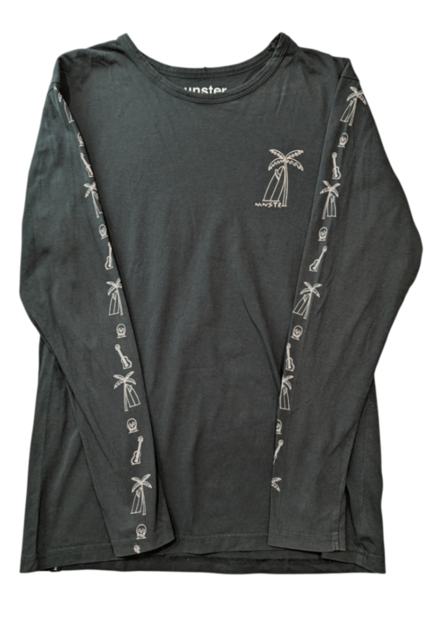 Munster Long-Sleeve T-Shirt, Charcoal/Light Pink, 12