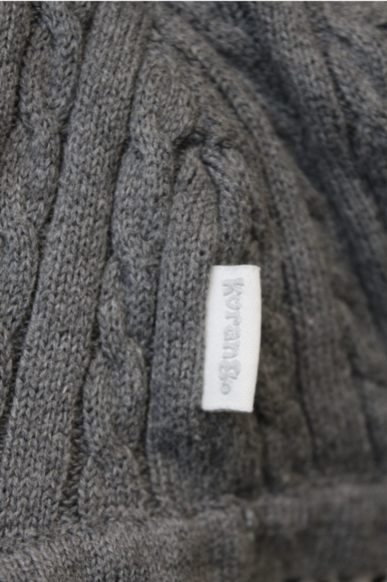 Korango Baby Hat, Grey, XXS (35-38 cm head circumference)