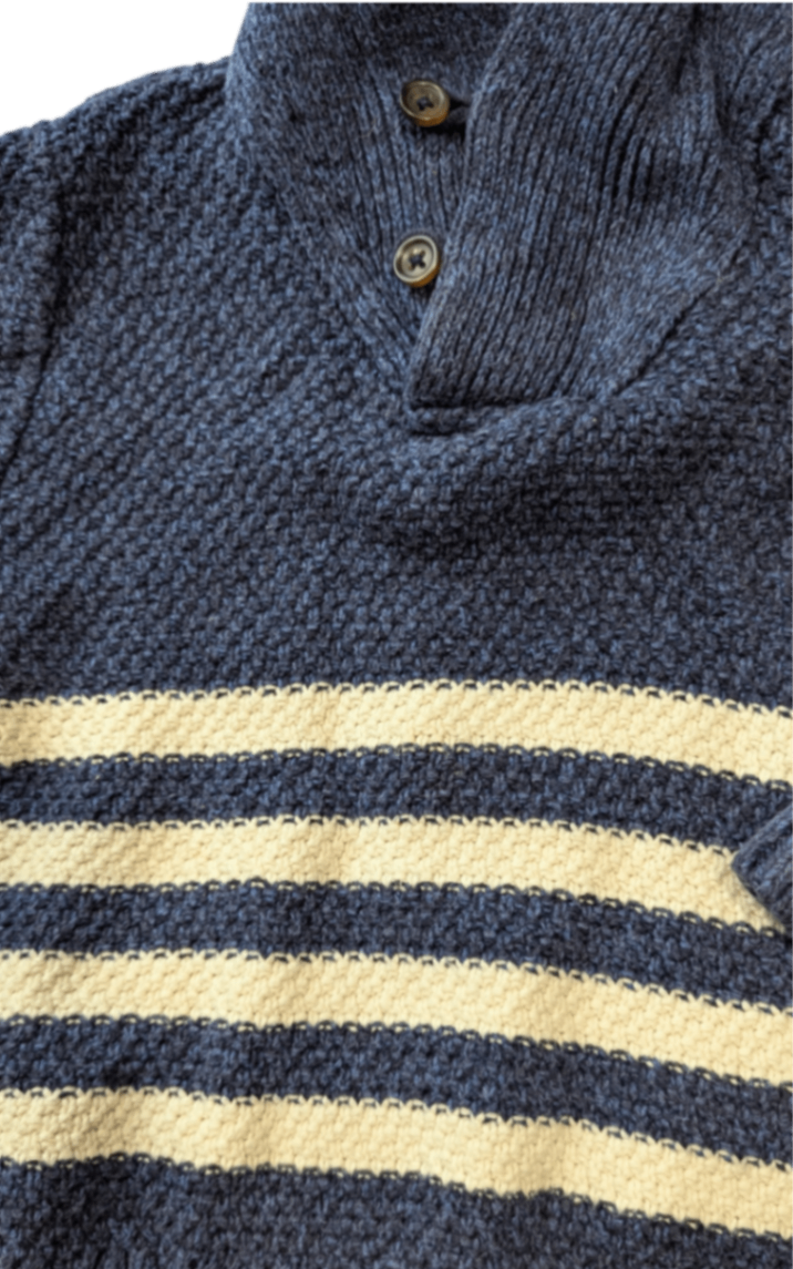 Country Road Knitted Jumper, Navy blue and white, 2