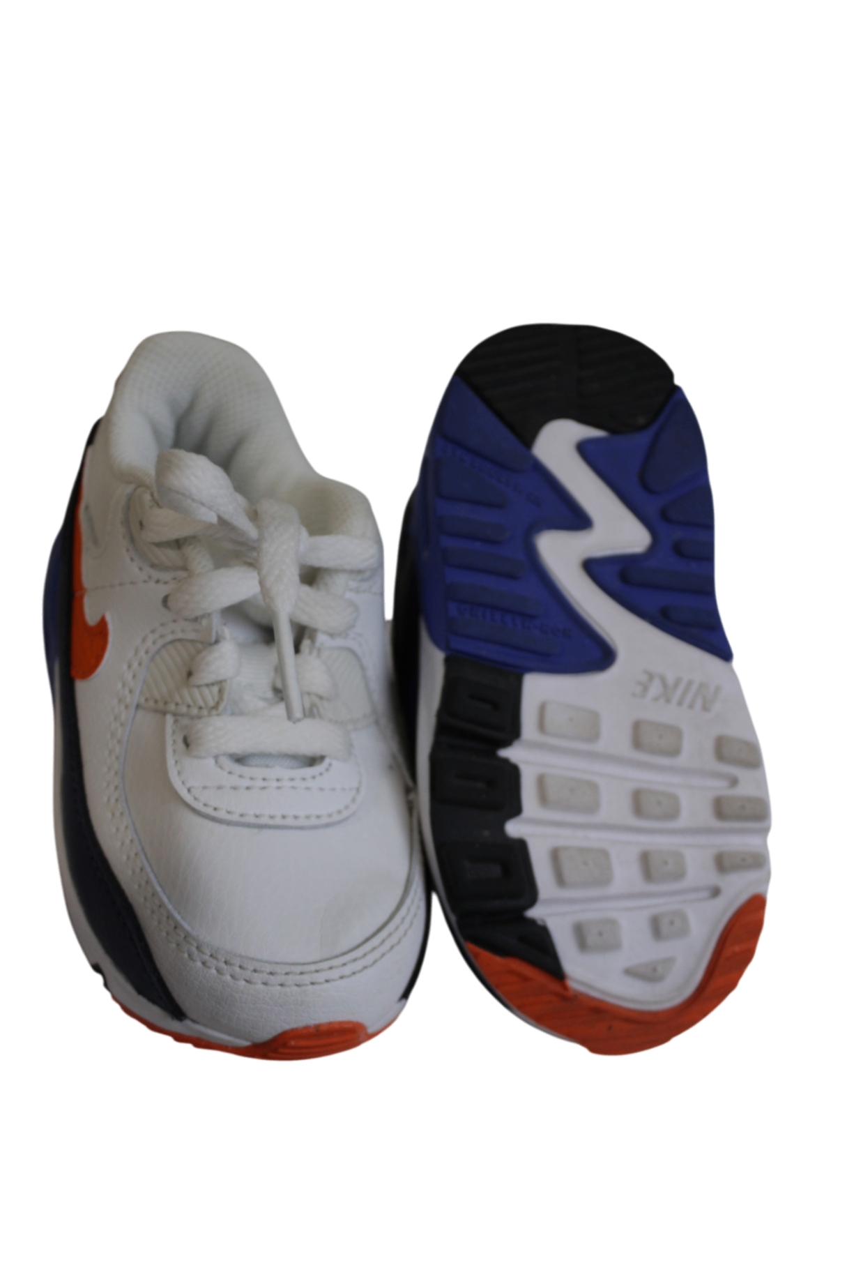 Nike Shoes, White with orange, navy and blue accents, 6C / EU22 / cm12