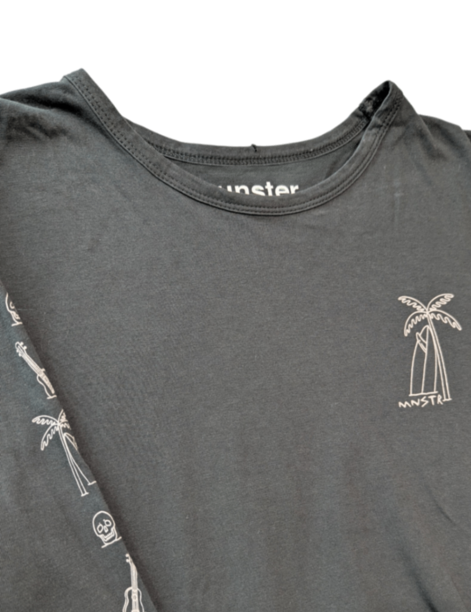 Munster Long-Sleeve T-Shirt, Charcoal/Light Pink, 12