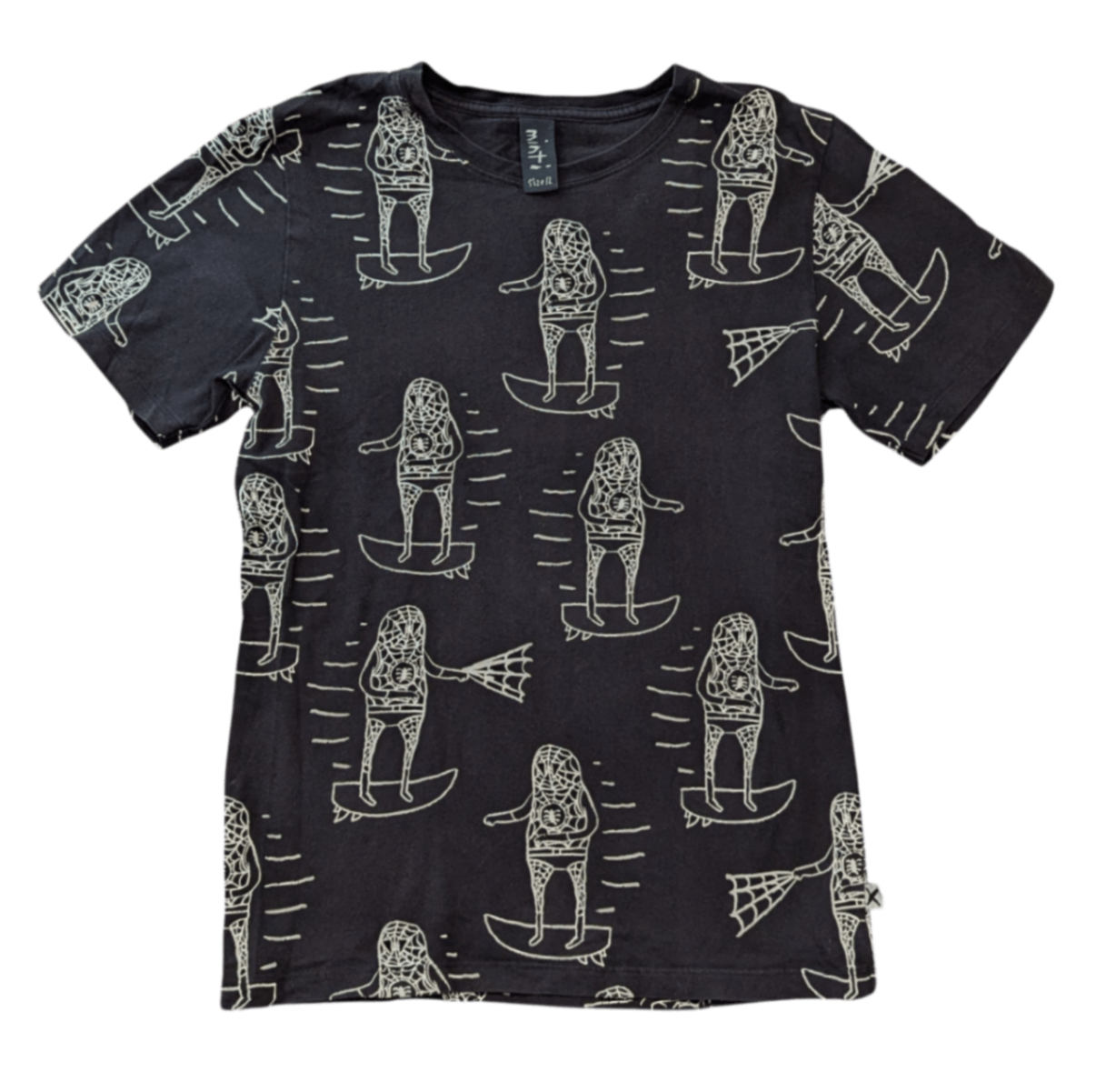 Minti T-Shirt, Black/White print, 12