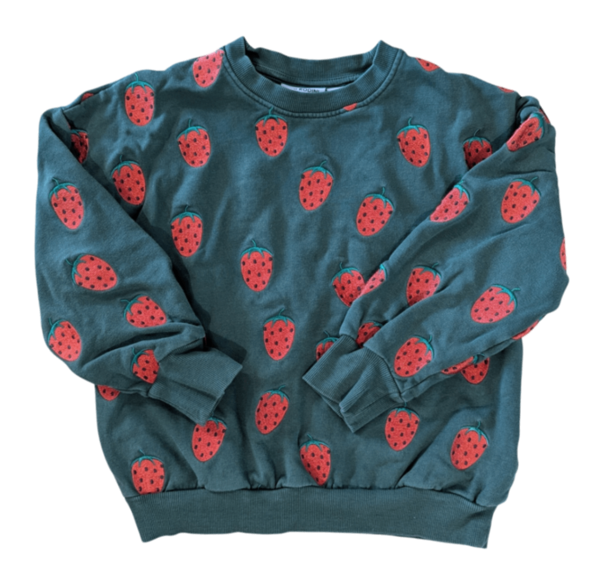 Mini Rodini Jumper, Green/Strawberries, 7-9yrs
