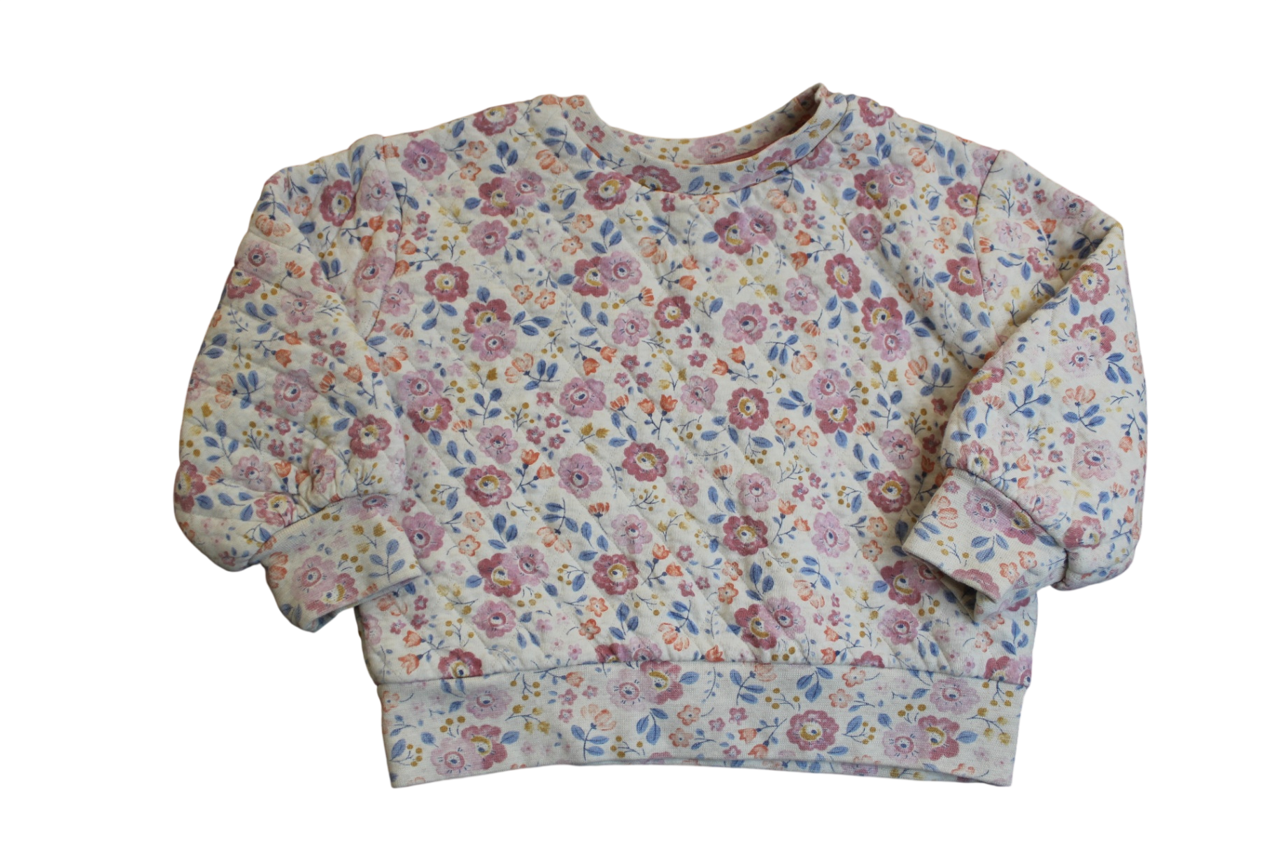 Purebaby Sweatshirt, Floral/Cream, 3