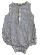 Nature Baby Romper, Blue and White, 000