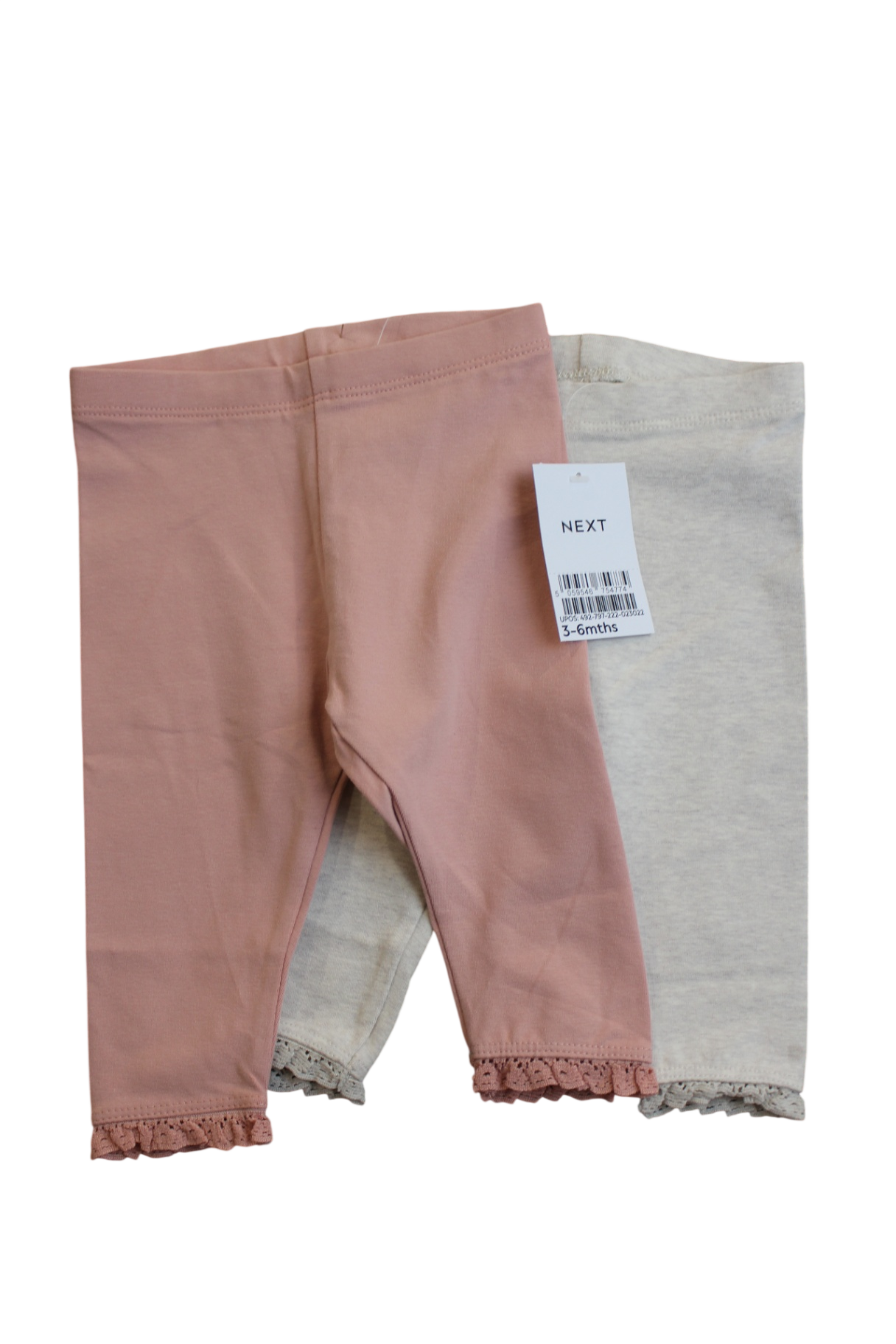 Next Leggings 2 Pack, Pink/grey, 00