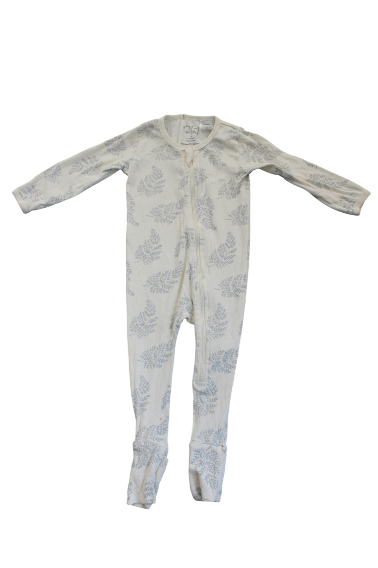 Wilson & Frenchy Jumpsuit, Cream with light grey fern print, 0