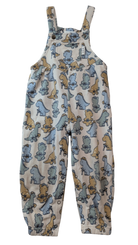 HUX Overalls, Cream with blue, orange, and grey dinosaurs, 0