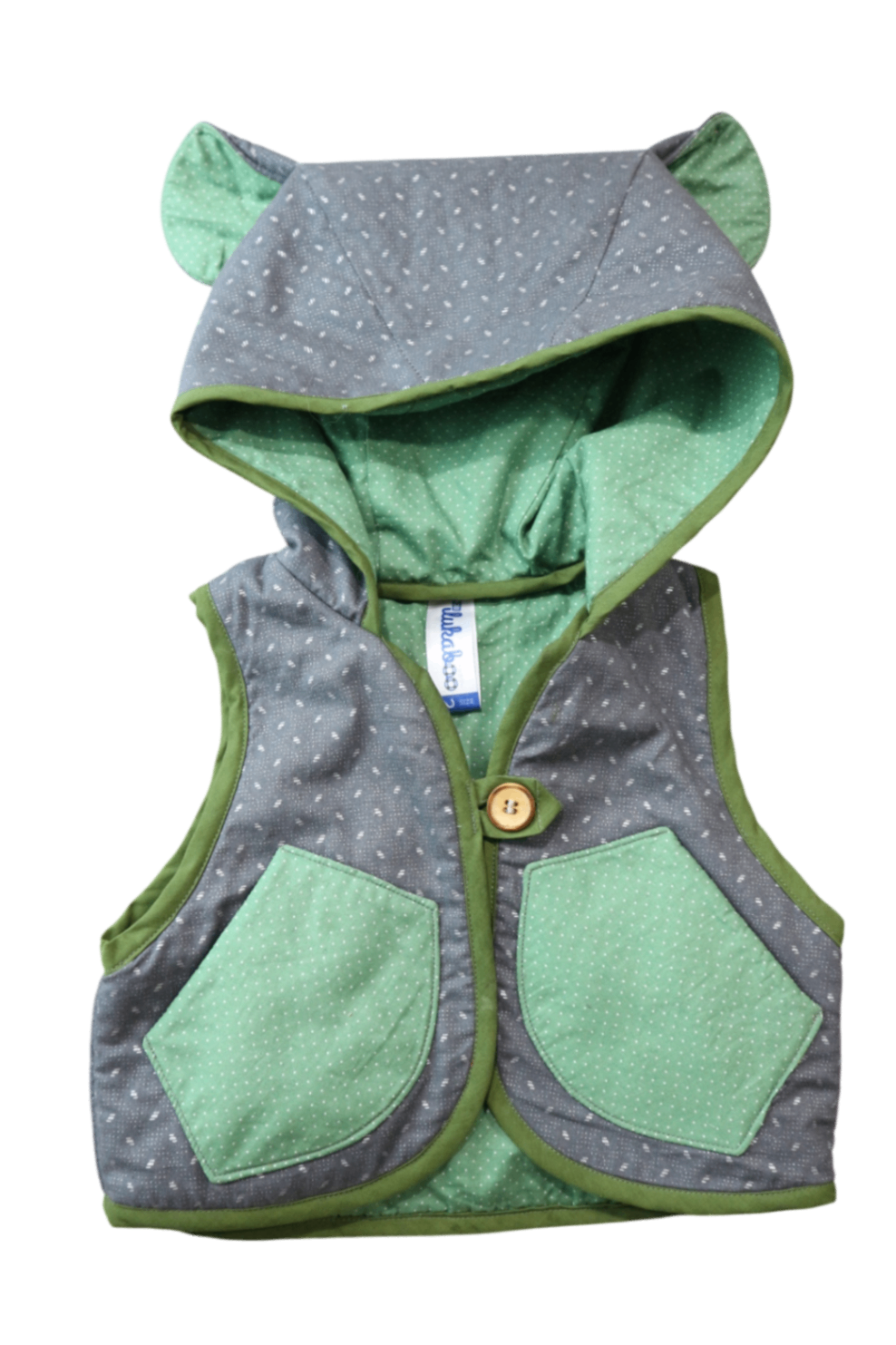 Illukaboo Vest, Grey and Green, 2