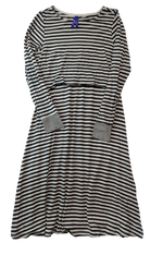 Seraphine Nursing Dress, Black and Grey, Small/10