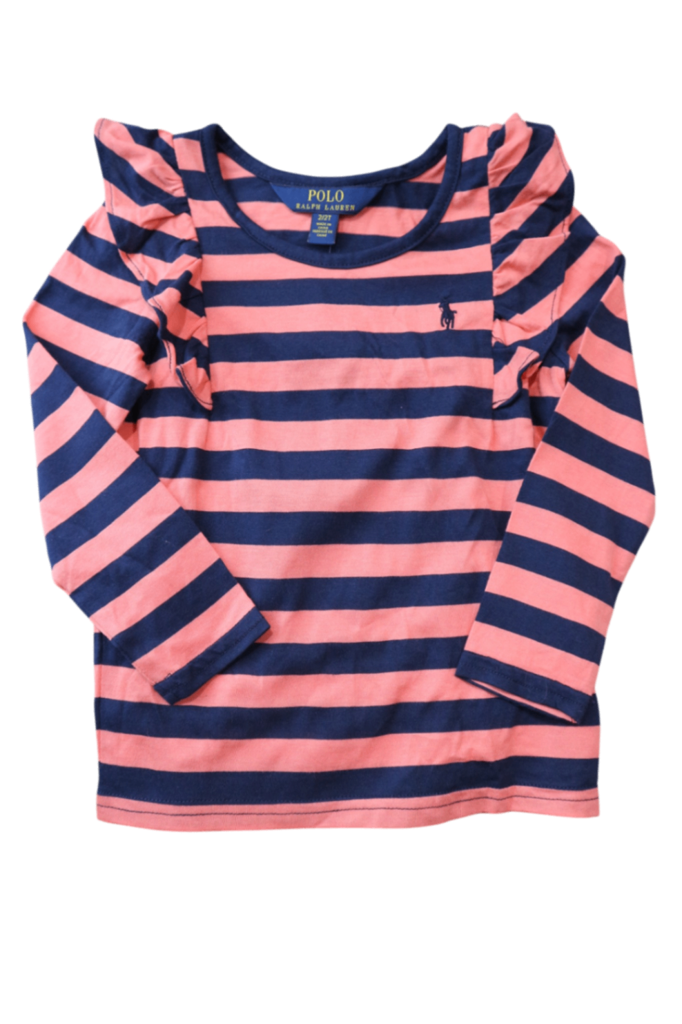 POLO Ralph Lauren Long-Sleeve T-Shirt, Pink and navy blue, 2