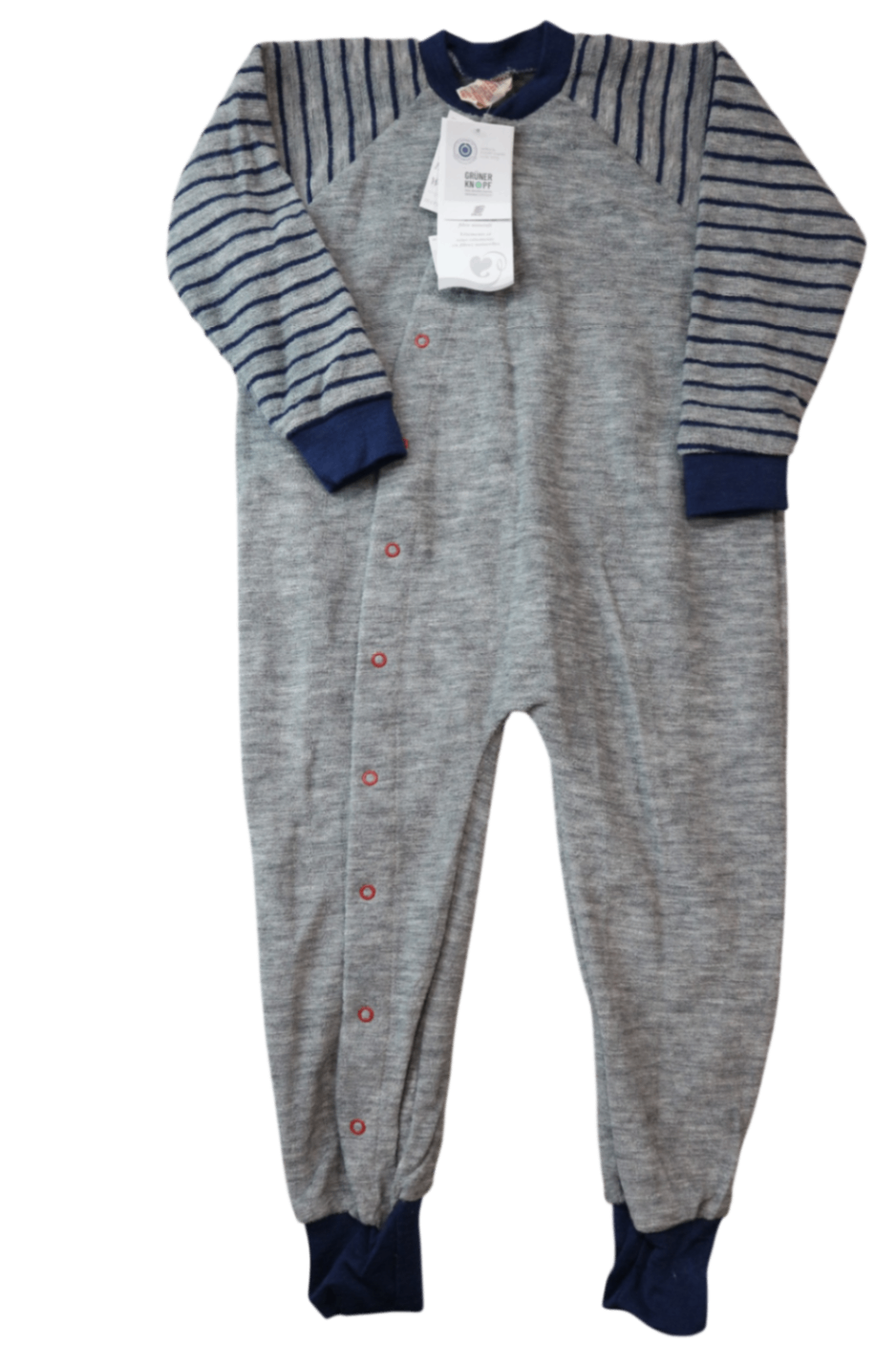 Engel Jumpsuit, Grey and navy blue, 3-4