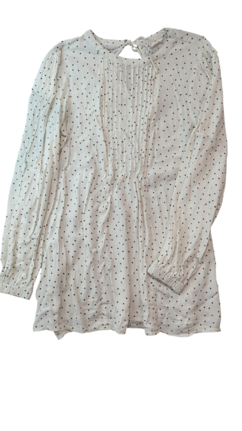 Seraphine Nursing Blouse, White with black polka dots, 2XS/6