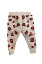 Seed Knit Leggings, Beige with pink and brown leopard print, 00