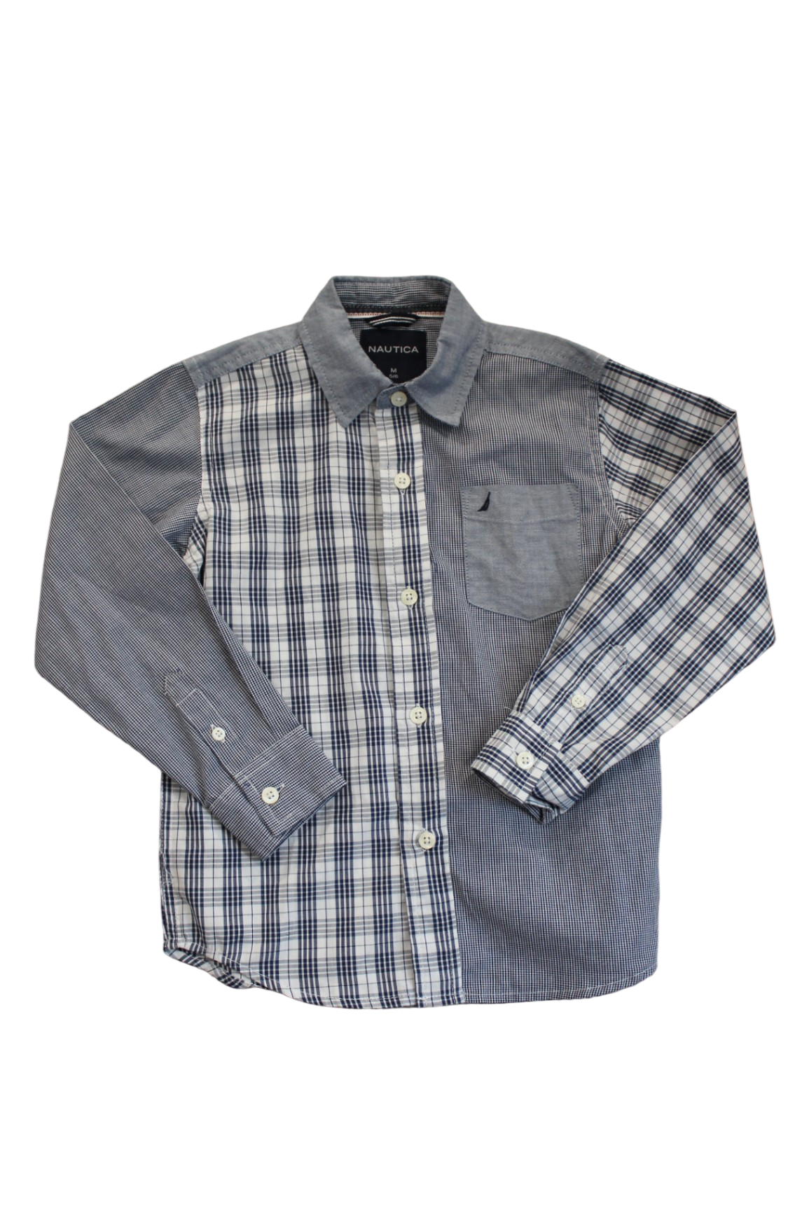 Nautica Shirt, Blue, White, Grey, 5-6