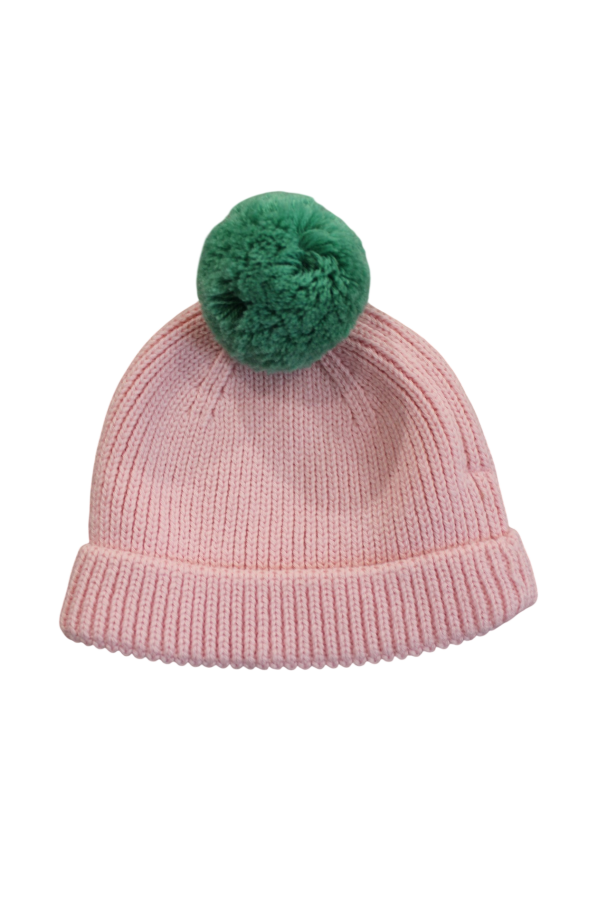 Acorn Beanie, Pink and Green, XS (3-6m)