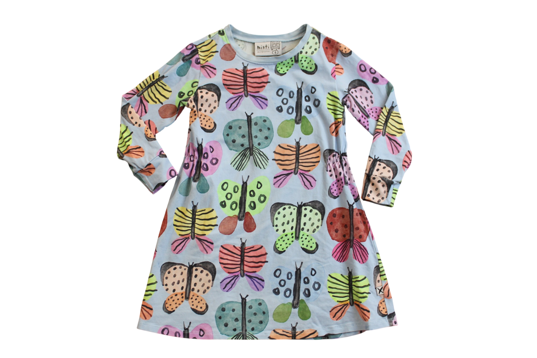 Minti Dress, Blue/Butterfly print, 4