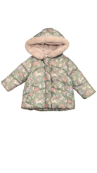Next Puffer Jacket, sage with unicorns and rainbows, 2-3