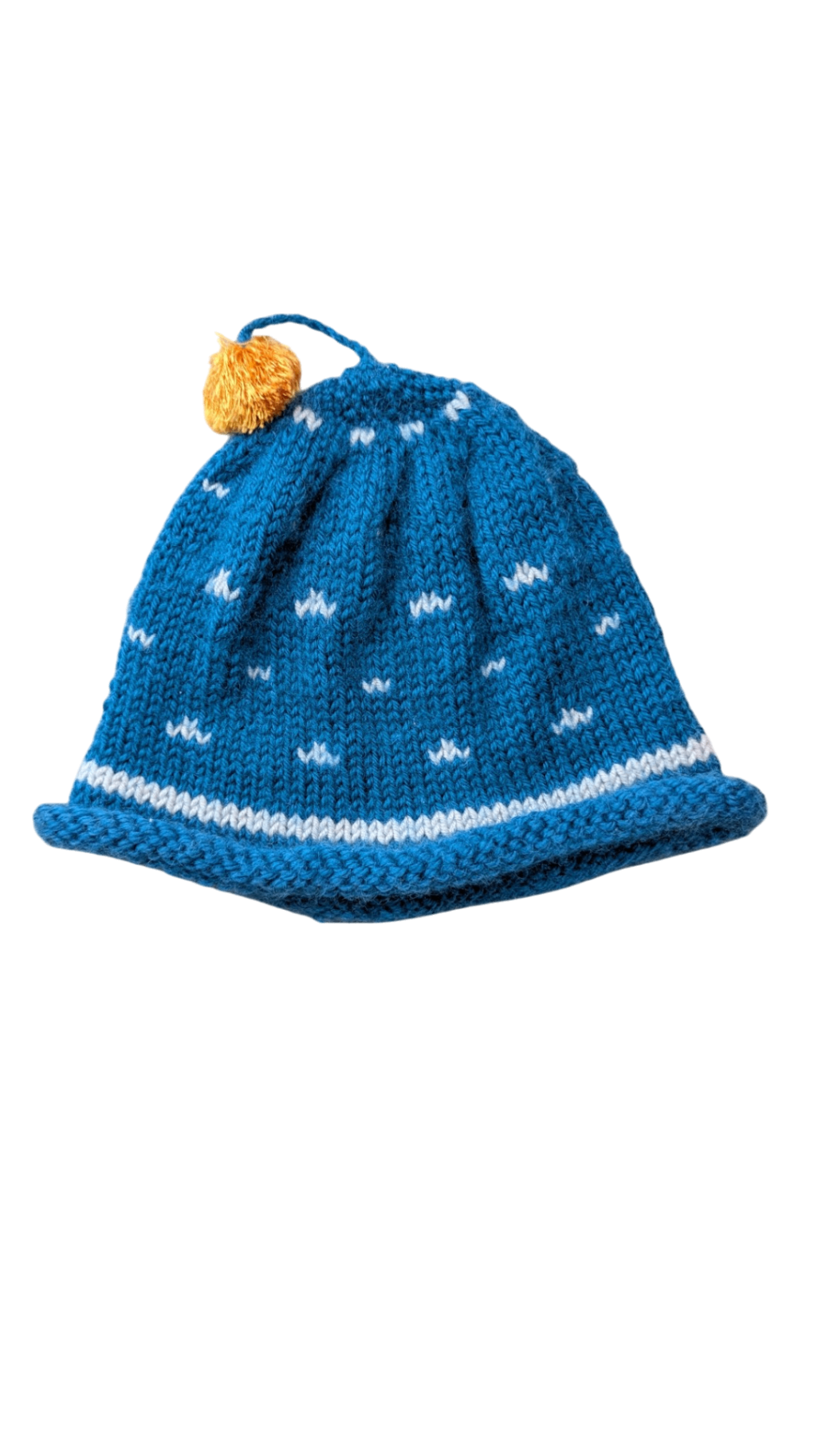 Handknit Beanie , Blue, 0