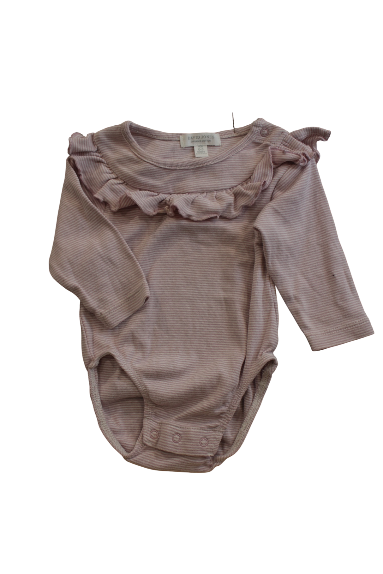 David Jones Bodysuit, Pink and white striped, 000