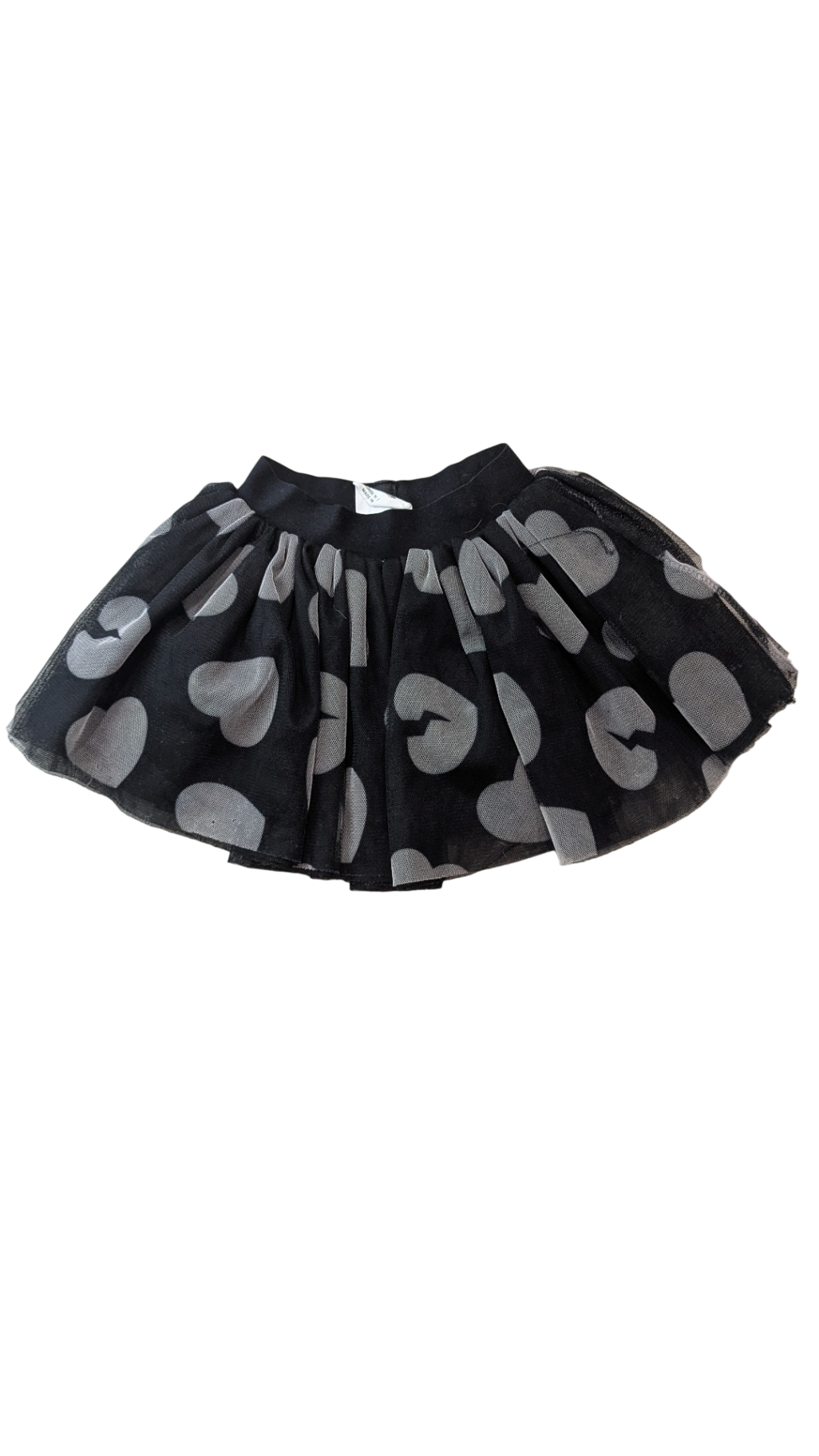 Huxbaby Skirt, Black with grey heart pattern, 1